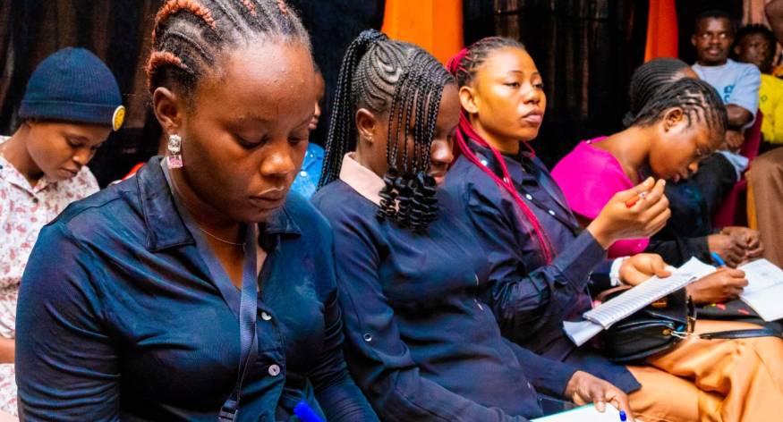 Students taking note in GCL Leadership academy